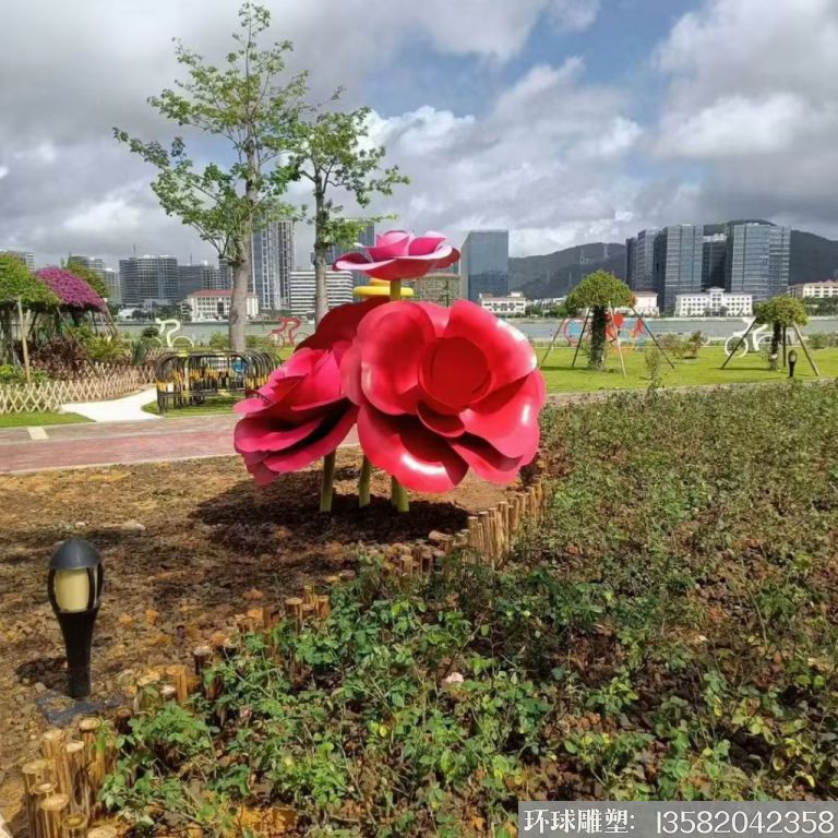 不锈钢仿真玫瑰花雕塑,公园花朵雕塑5 不锈钢仿真玫瑰花雕塑,公园花朵雕塑5